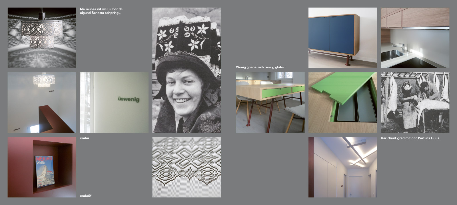 Saas Fee, Innenarchitektur, Ferienhaus, Möbeldesign, Signaletik
